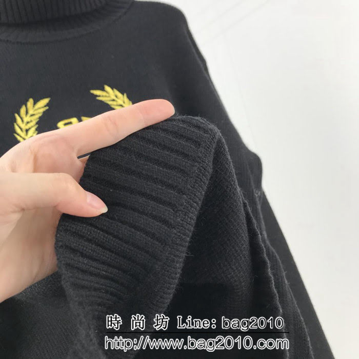 BALENCIAGA巴黎世家 18冬季新款 金色麥穗刺繡高領毛衣 原版OS寬鬆版型 羊毛混紡面料 高版本男女同款 ydi2095